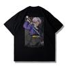 The Anime Dragon Ball Collaboration Black Goku Shortsleeved Tshirt for Men and Women in Loose Black and White for Summer