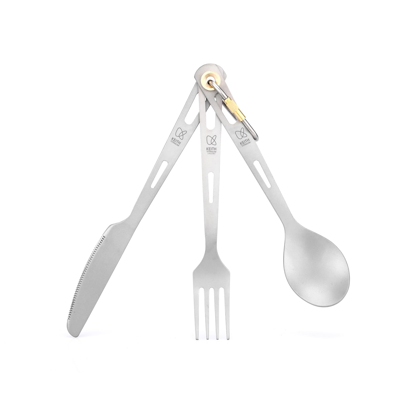 

KEITH Титановый столовый нож, Набор столовых приборов для кемпинга, Хранение, Ложка, Вилка, 3-в-1 (с сумкой)