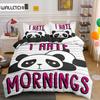 Cartoon Panda 3D Bettwäsche Set Bedruckt Niedliches Tier Bettbezug Set Einzelbett Doppelbett Queen-Size King-Size Polyester Steppdeckenbezug für Kinder Mädchen