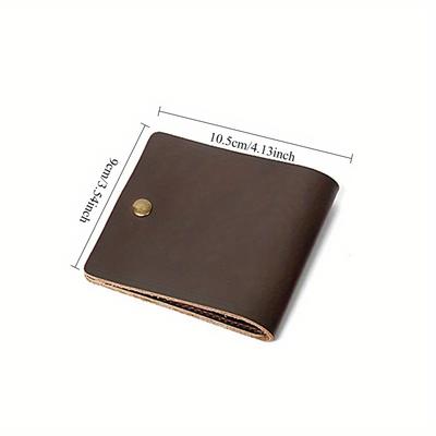 1 Stück Retro-Minimalistisches zweifach faltbares Leder-Kartenetui für Damen und Herren, Kreditkartenetui, Porte Carte Wallet