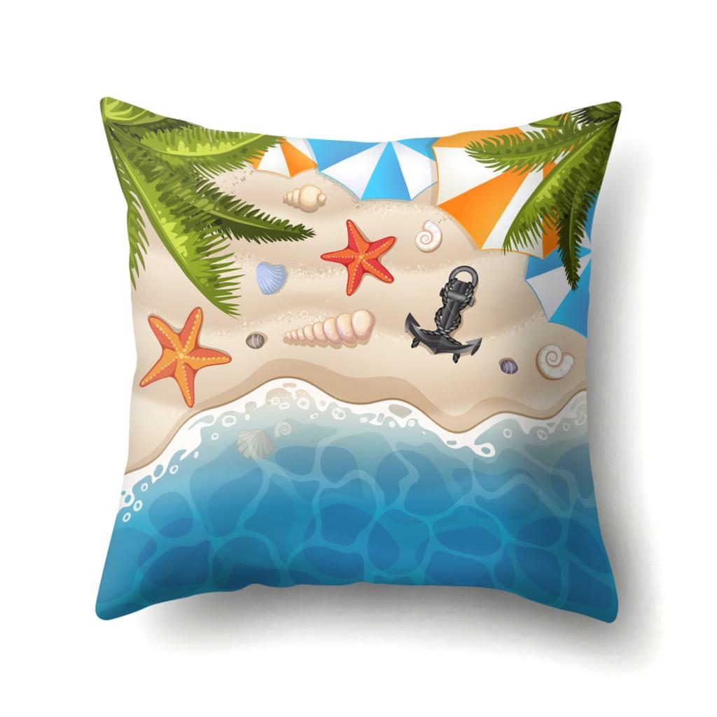 Office Pillow Pillow Cover Beach Wave Waist Pillow Creative Home Sofa Pillow Cover Premium Durable Quality Useful