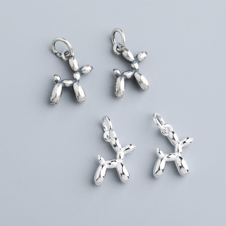 

Шарм-подвеска в виде собаки из воздушных шаров из стерлингового серебра для браслета или ожерелья в стиле «сделай сам» Black Thai Silver