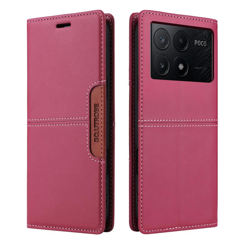 Magnetic Wallet Anti-theft Leather Case For Xiaomi Poco C61 C65 M6 Plus F6 X6 Pro PocoM6 5G 4G Card Holder Phone Book Flip Cover