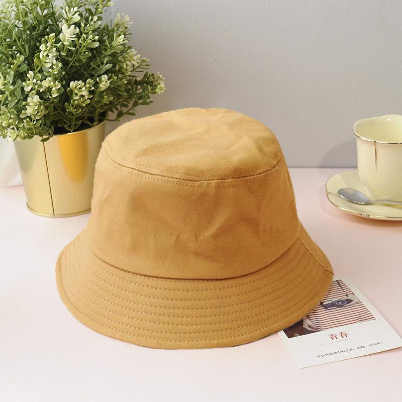 Candy colored fisherman hat, solid color sun protection bucket, thin design, temperament sun basin hat