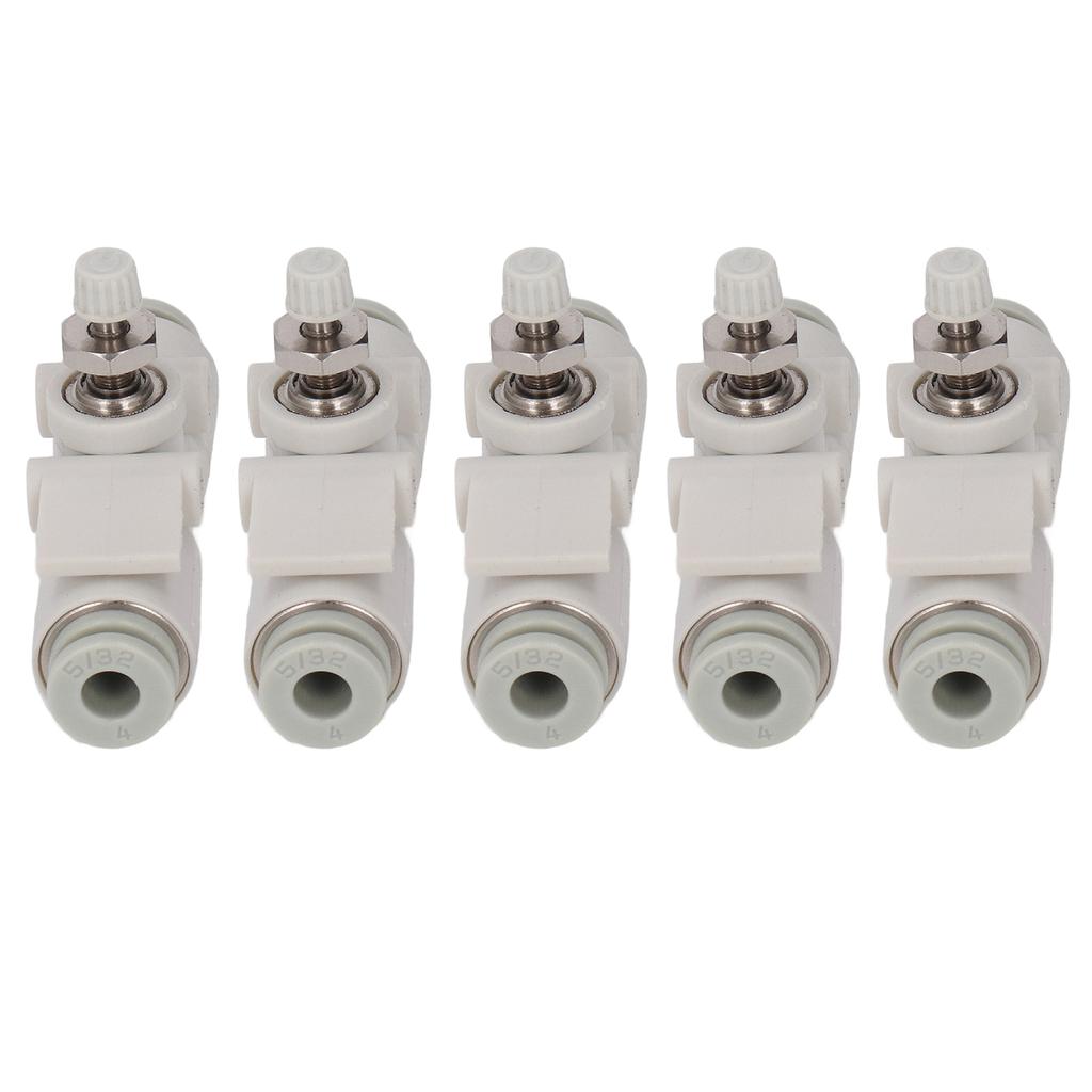 5 Stück Drosselventil Durchgangsventil PVC Regulierventil Pneumatikfittings für 4mm Rohrdurchmesser