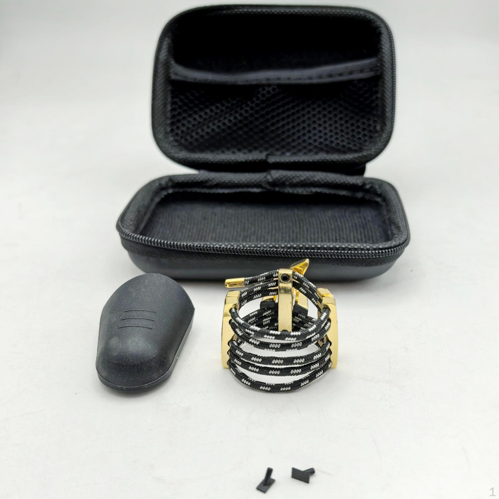 Compact Saxophone Ligature, Metal Mouthpiece Clamp Accessory D Gold   Soprano sax