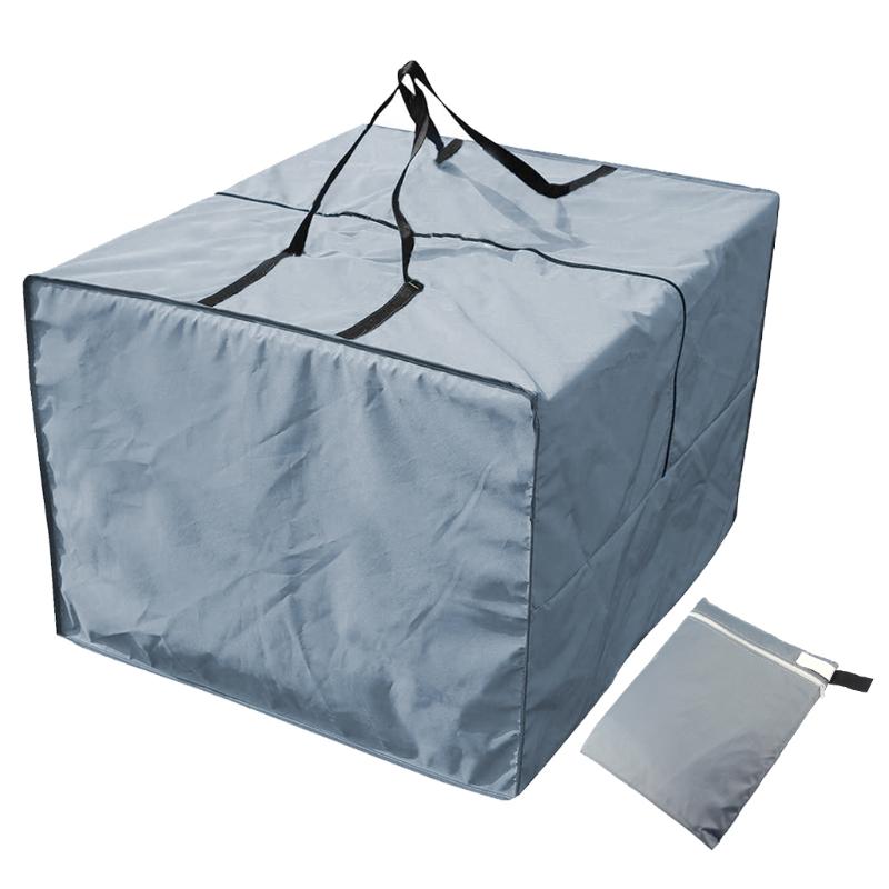 Square Cushion Storage Bag, Waterproof Protective Cover with Zipper and Handle, Garden Furniture, Seat Suitcase