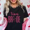 Finger Wedding Ring Graphic Tops for Women Team Bride T-shirt Girls Single Farewell Bachelorette Hen Party Bridal Shower Shirts