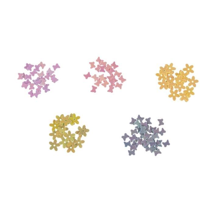 Confettis Fleurs et Papillons - RAYHER - 5 couleurs - Multicolore - 5 fioles - 10 g par fiole