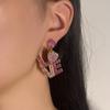 New Valentine's Day Series Letter Zircon Temperament Fashion Trend Versatile Earrings Jewelry Women