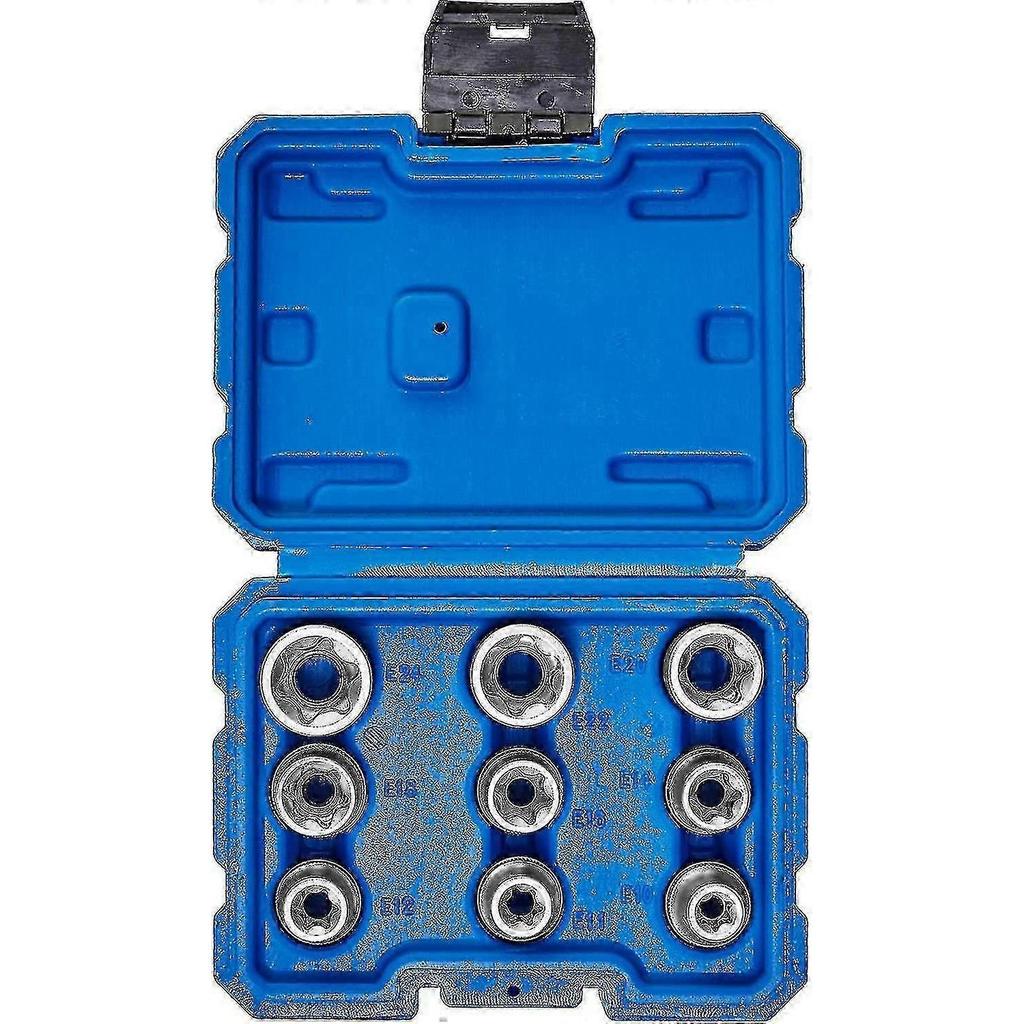 9-teiliges Torx-Steckschlüssel-Set, Stecknüsse mit Farbcodierung und Kugelfangrille