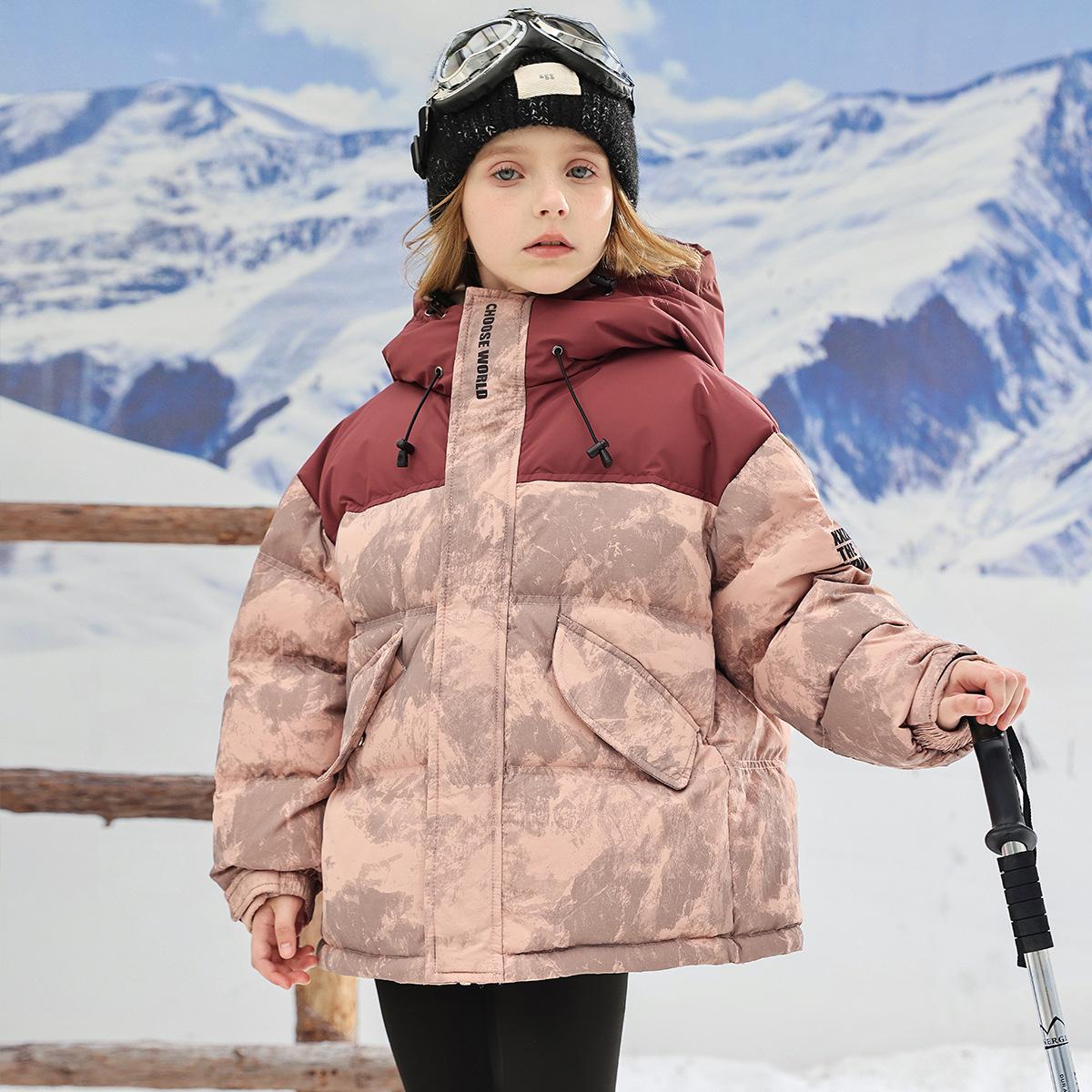 

Детская зимняя куртка с хлопковой подкладкой для мальчиков и девочек Зимняя утепленная куртка с хлопковой подкладкой в тон 120cm красный