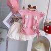 Girls' Summer Cute Rabbit Top & Skirt Set with Fly Sleeves