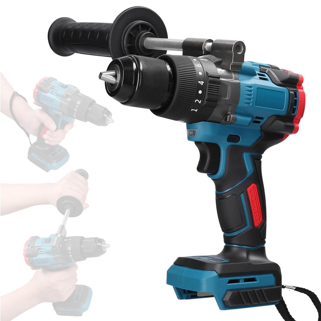 13mm High   Multifunctional Electric Cordless Drill High-power Cordless Rechargeable Hand Drills Brushless Motor Home   Electric Power Tools