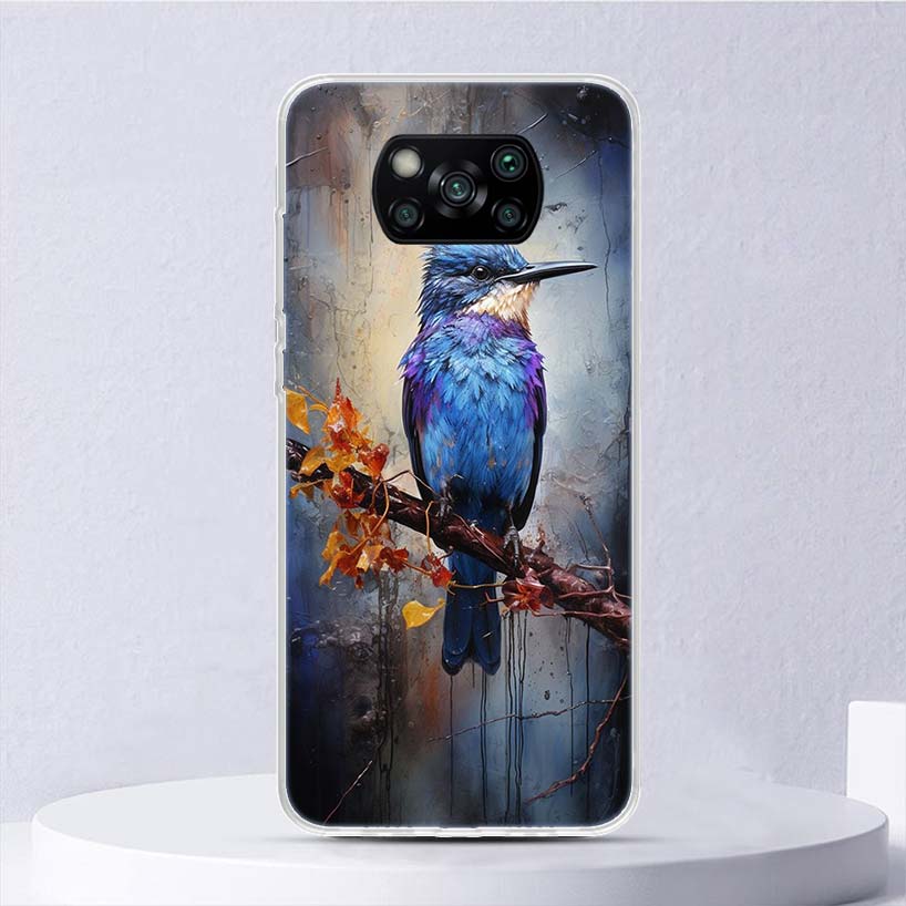 Animal Oil Painting Bird Soft Case For Xiaomi Poco X7 X6 X5 X4 X3 Nfc F7 Ultra F6 F5 Pro Phone Cover F4 Gt F3 M5S M4 M3 M5 M6 Co