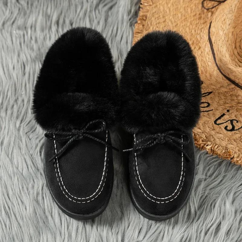 Fashion Ladies Shoes 2024 Brand Slip-on Women's Boots Fashion Turned-over Edge Daily Boots Women Winter Short Plush Keep Warm Snow Boots