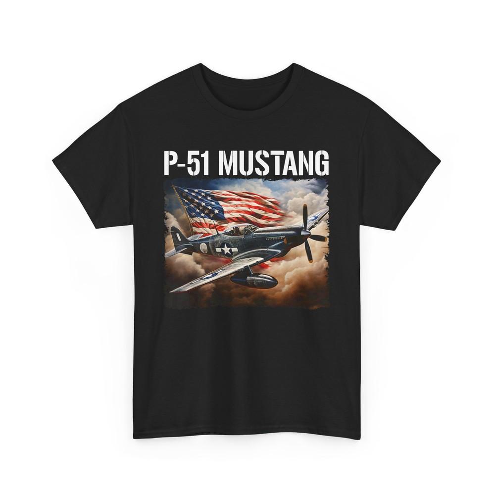 P-51 Mustang Unisex T-ShirtVintage WW2 Fighter Tee Fighter Airplane Shirt Unisex T-Shirt XXXL