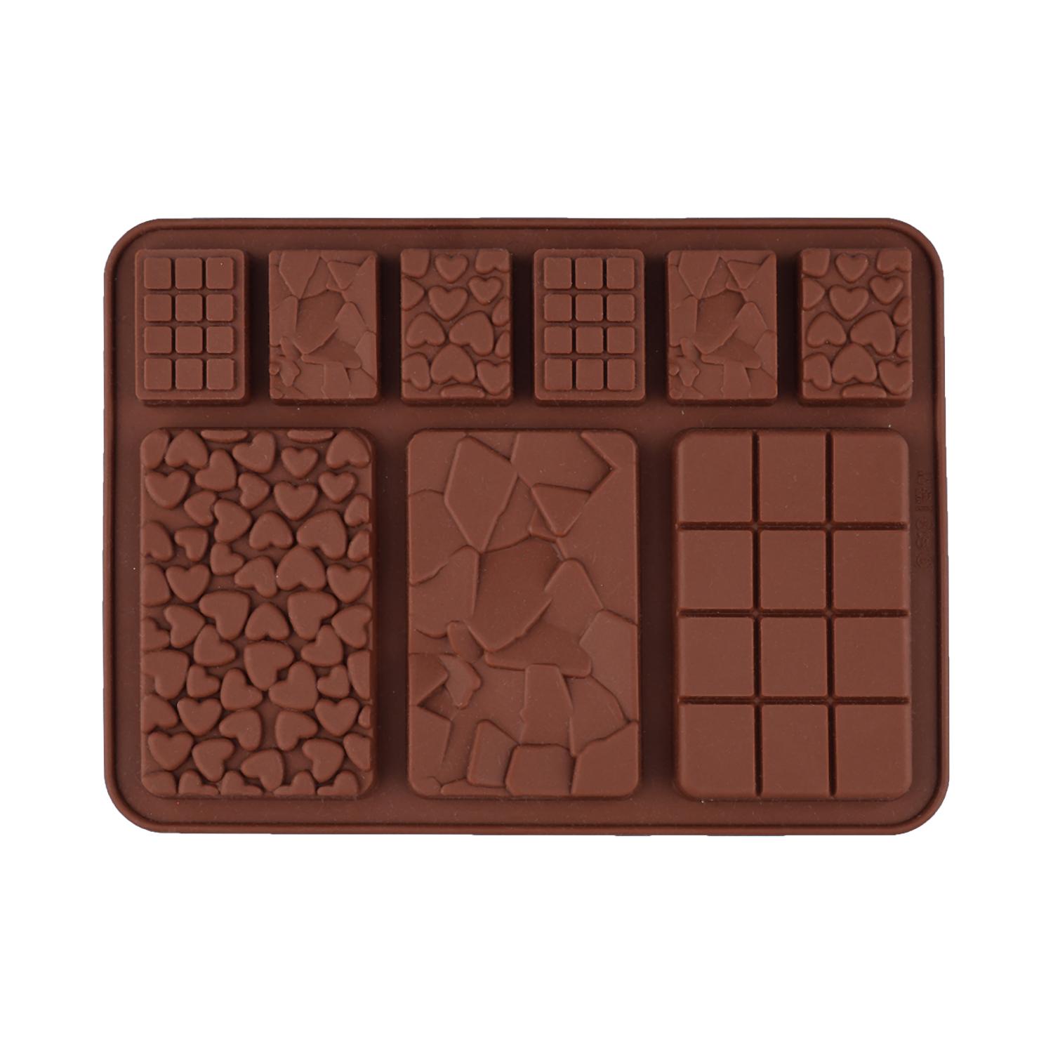9 Cavity Heart Shape Silicone Chocolate Mold Waffle Mold 3D Grid Shape Fondant Decoration Candy Bar Baking Tools DIY