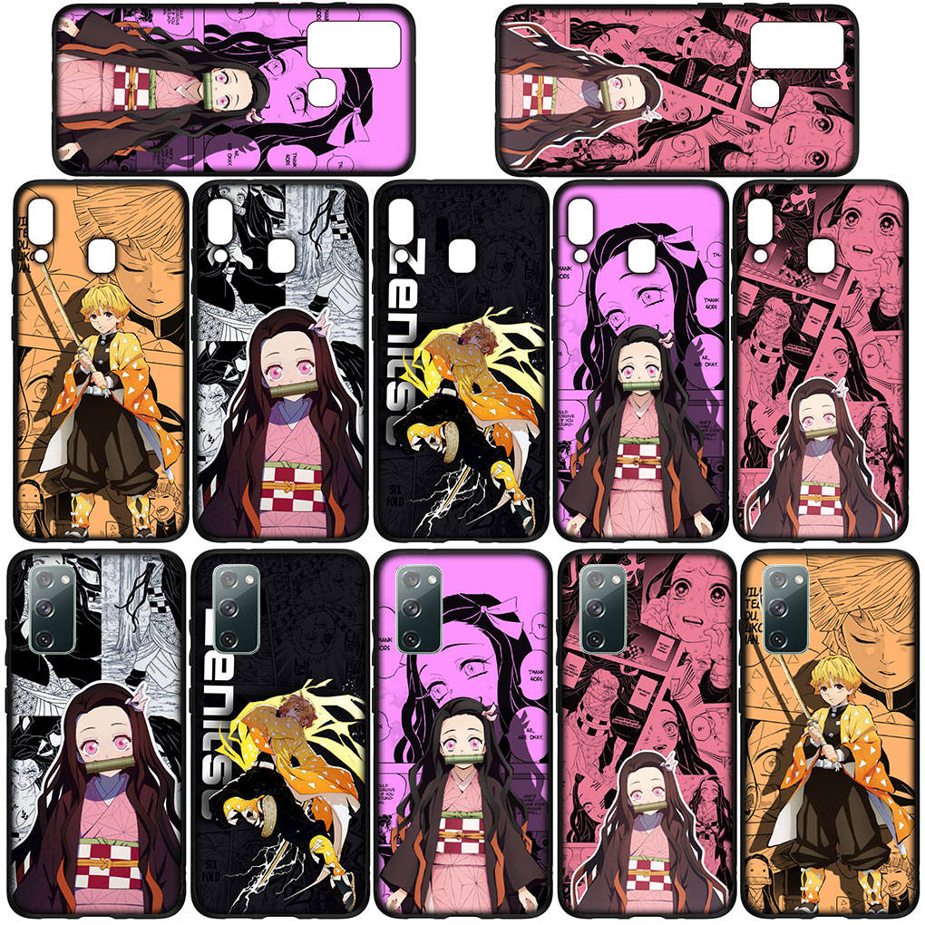For Samsung Galaxy S24 S23 iPhone 16 15 14 Xiaomi Redmi Note 13 12 11 Plus 9 Pro Max X XR Phone Case Agatsuma Zenitsu Demon Slayer Nezuko OPPO Huawei