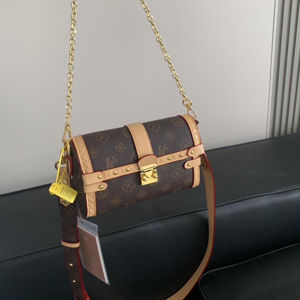 Summer New Women's Bag Style Fashion Letter Lock Box Bag Single Shoulder Oblique Span Small Square Bag