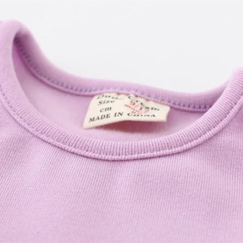 Spring Casual Dress for Baby Cotton Solid Long Sleeve Dress Infant Girl Clothing
