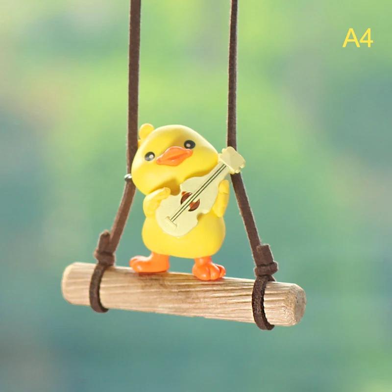 Cartoon Cute Animated Car Accessories Swinging Duck Pendant Car Rearview Mirror Ornaments Birthday Gift Couple Accessories Car