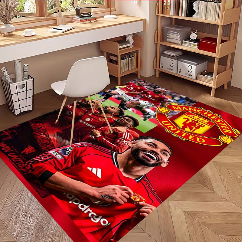 Football United F.C Print Rug, Washable Floor Carpet, For Entryway Dorm Laundry Room Office Study, Home Decor Birthday Christmas Gift