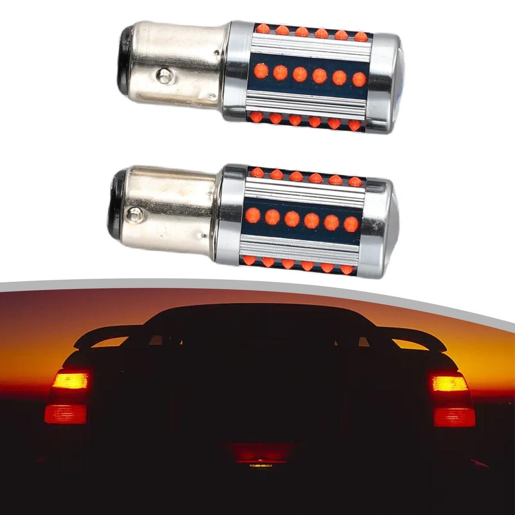 2× 1157 LED Light Bulb Top Accessory Plug And Play Red Stop Tail Lamp 2pcs Set Brake Light COB Car DC/AC 12V-24V Super Bright
