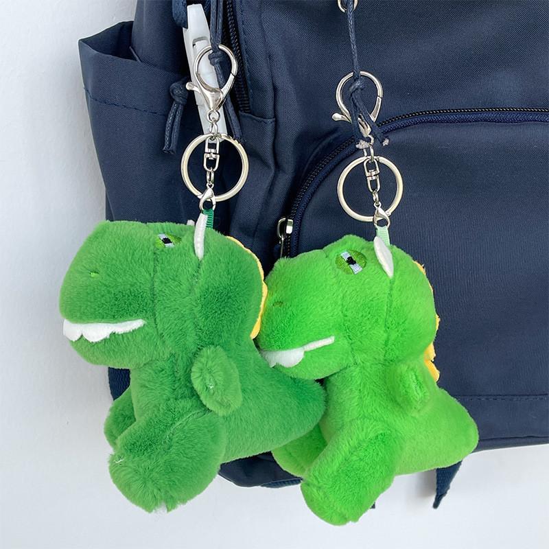 Adorable Sleepy Dinosaur Plush Keychain Cute Green Stuffed Animal Bag Charm