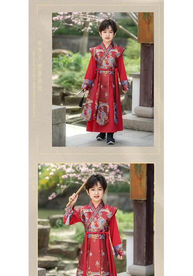 Boys' Hanfu Spring/Autumn 2026 Wuxia Keqi Performance Tang Suit for Children's Kindergarten Show
