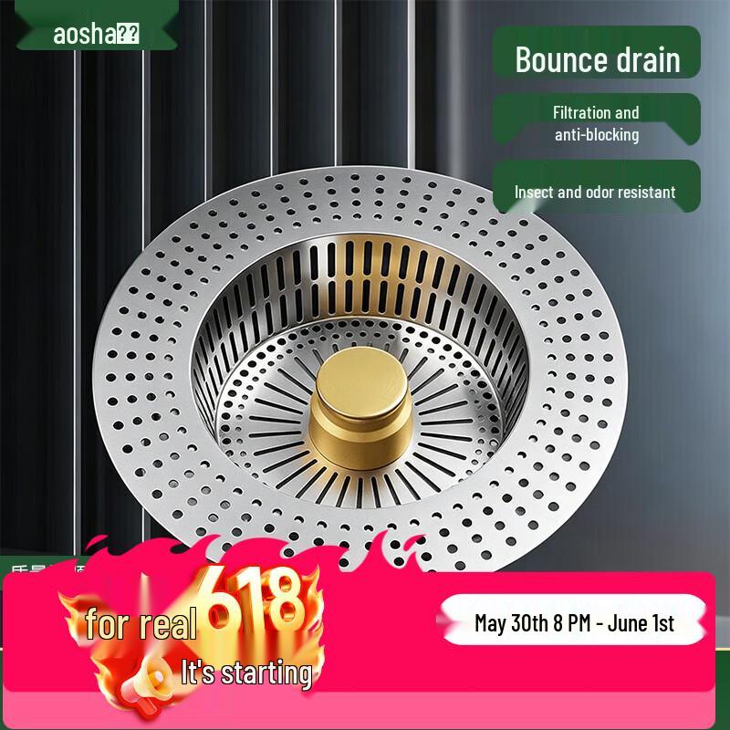 304 Stainless Steel Kitchen Sink Pop-up Drain Stopper