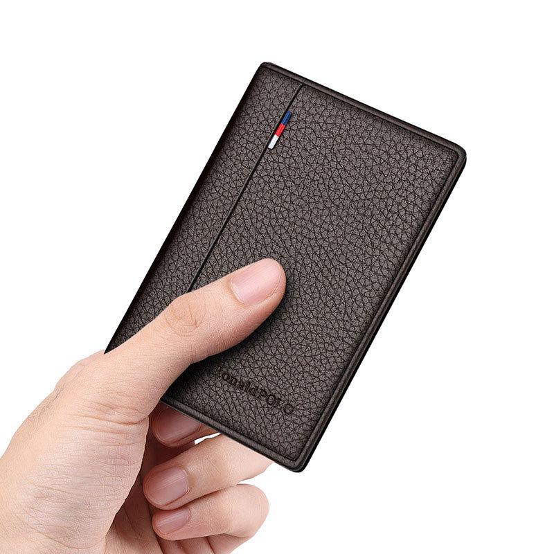Bozton Paul Men's Ultra-Thin Genuine Leather Card and ID Wallet