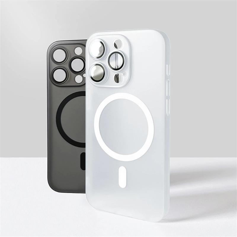 Matte Ultra Thin Hard PC Lens Protection Phone Case For iPhone 13 15 14 12 Pro Max For Magsafe Magnetic Wireless Charge Cover