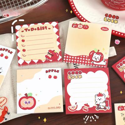 1Pc Cute Note Pad, Cute Non-sticky Note Paper, Cartoon Message Paper, Student Notebook Decoration Material Paper Supplies Prize Gift Writing Tools Hol