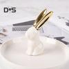 Mini Ceramic Animals Figurines Miniature Rabbit Cat Llama Pineapple Statue for Tabletop Mantel Desk Shelf Decor