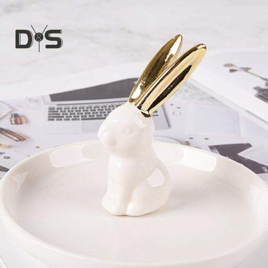 Mini Ceramic Animals Figurines Miniature Rabbit Cat Llama Pineapple Statue for Tabletop Mantel Desk Shelf Decor