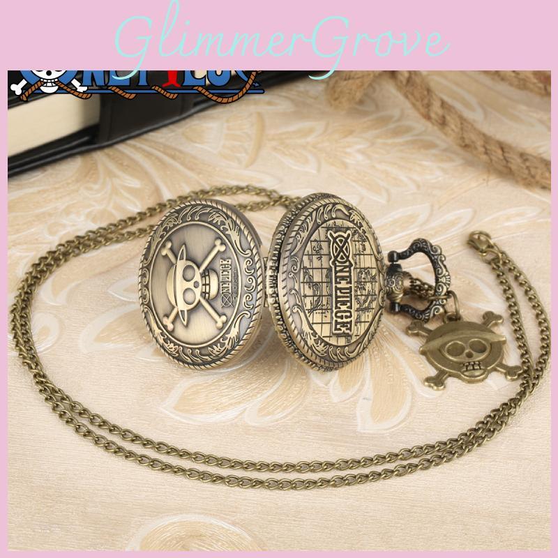 Anime One Piece Luffy Quarz Taschenuhr Retro Design Mit Prominentem Logo Perfektes Geschenk Für Fans Leicht Und Tragbar Multifunktional