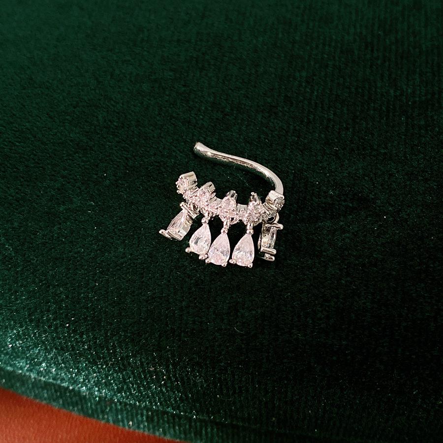 Niche Luxury Zircon Water Drop Ear Cuff - No Piercing, Celebrity Forest Style for Women