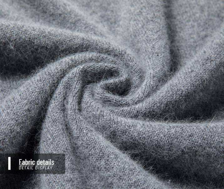 Suéter Autêntico Masculino Slim Fit Gola V em Cashmere - Manga Longa, Tamanho Grande