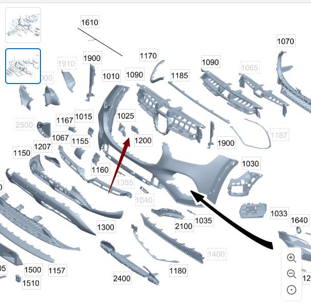 Mercedes-Benz W167 Front Bumper Tow Hook Cover A1678857603