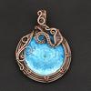 Handmade Copper Wire Wrapped Pendant Natural Blue Solar Quartz Stone Necklace Unique Boho Jewelry for Women