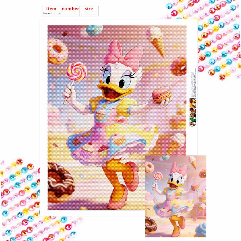 Disney Daisy Duck candy dessert diamond painting art painting handmade diy5D home decoration gift Round 20x30cm