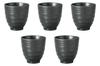 Set of 5 Obsidian Teacups Long Teacups Setomonohonpo [7.7×8cm (200cc)]