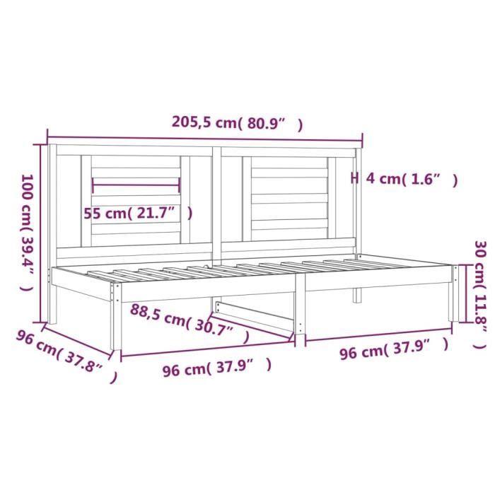 VidaXL Daybed White 90x200 Cm Solid Pine Wood 3108057