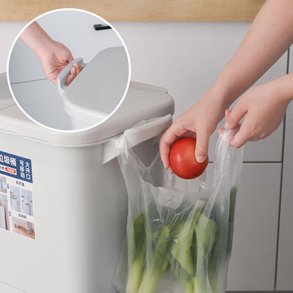 2-warstwowy kosz na śmieci do kuchni plastikowy kosz na śmieci na mokro i na sucho przycisk recykling ułożony w stos sortowanie kosz na śmieci