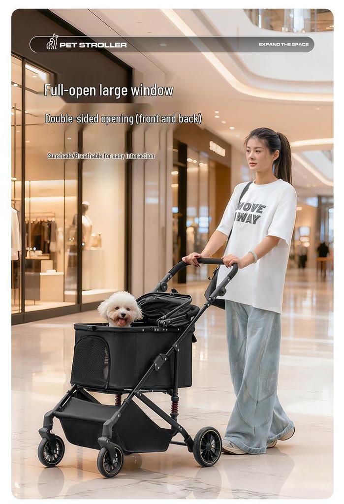 Passeggino per Cani Portatile e Pieghevole per Cani di Taglia Media e Grande - Ideale per Viaggi all'Aperto