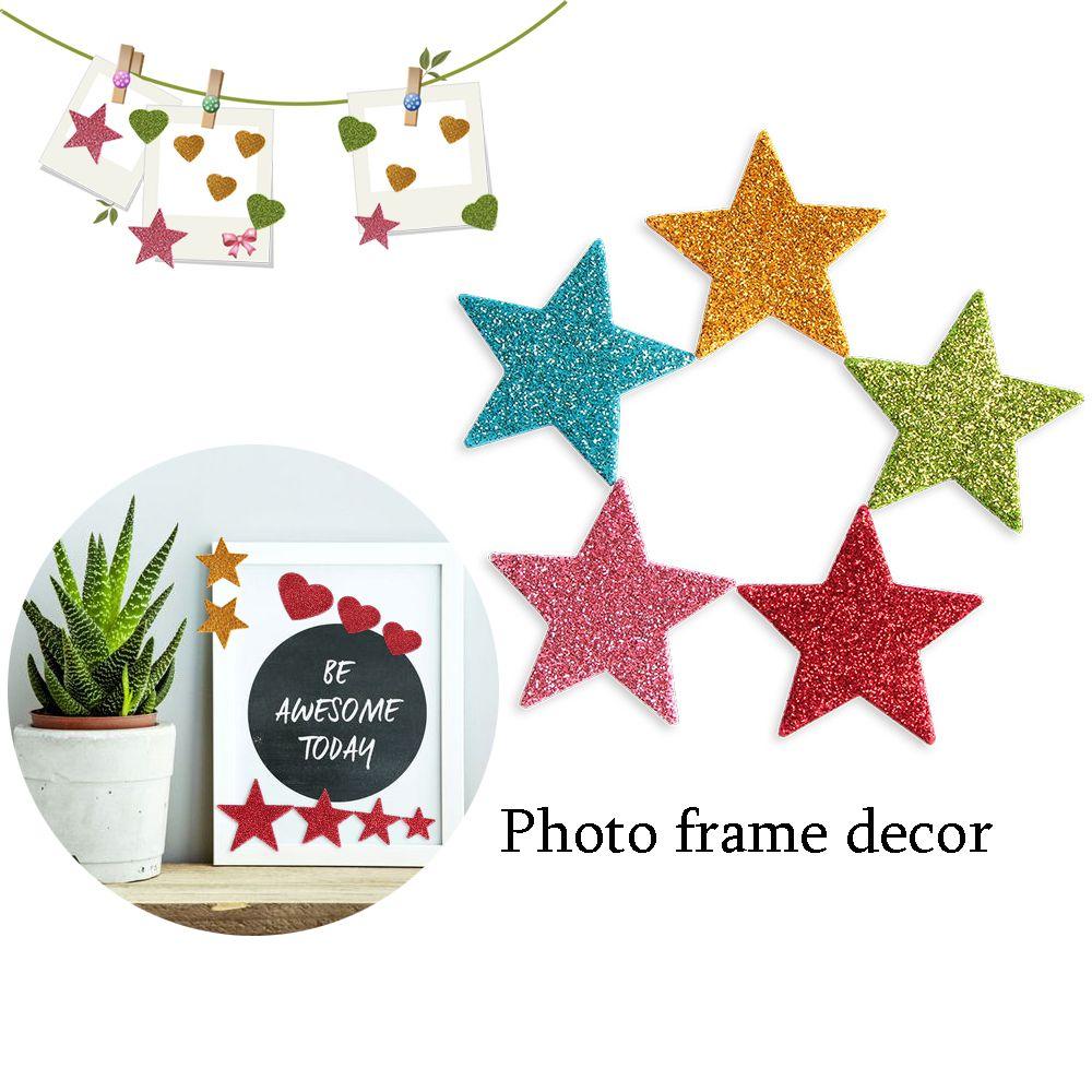 Crafts Heart Shapes Star Party Stickers Foam Glitter Wedding Decoration