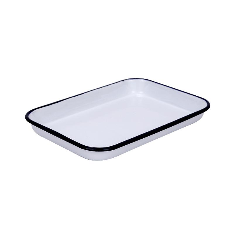Enamel Rectangle Dish Plate, Rectangle Tray