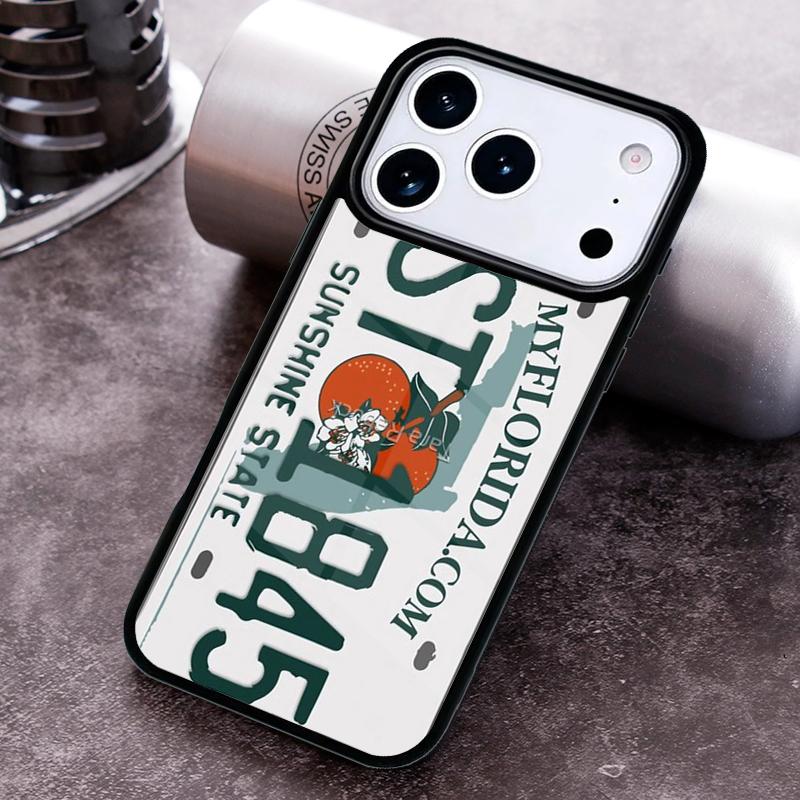 Retro Funny License Plate Number Phone Case for iPhone 17 16 15 Pro Max Air 14 13 12 11 Plus Shockproof Capa Cover
