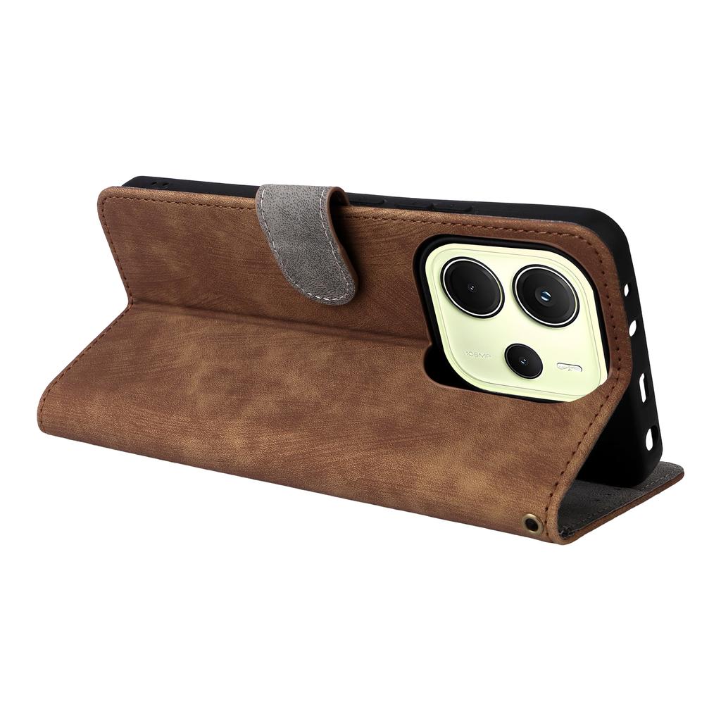 Pro Xiaomi Redmi Note 14 4G (163,25x76,55x8,16mm) Pouzdro Peněženka Blokování RFID PU Kůže Kryt Stojánek pro sledování